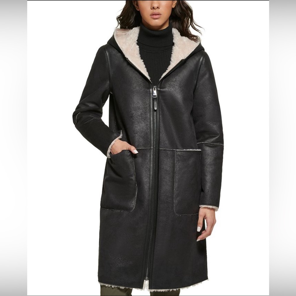 NWT ❤️ DKNY Faux-Shearling Coat - MSRP $400